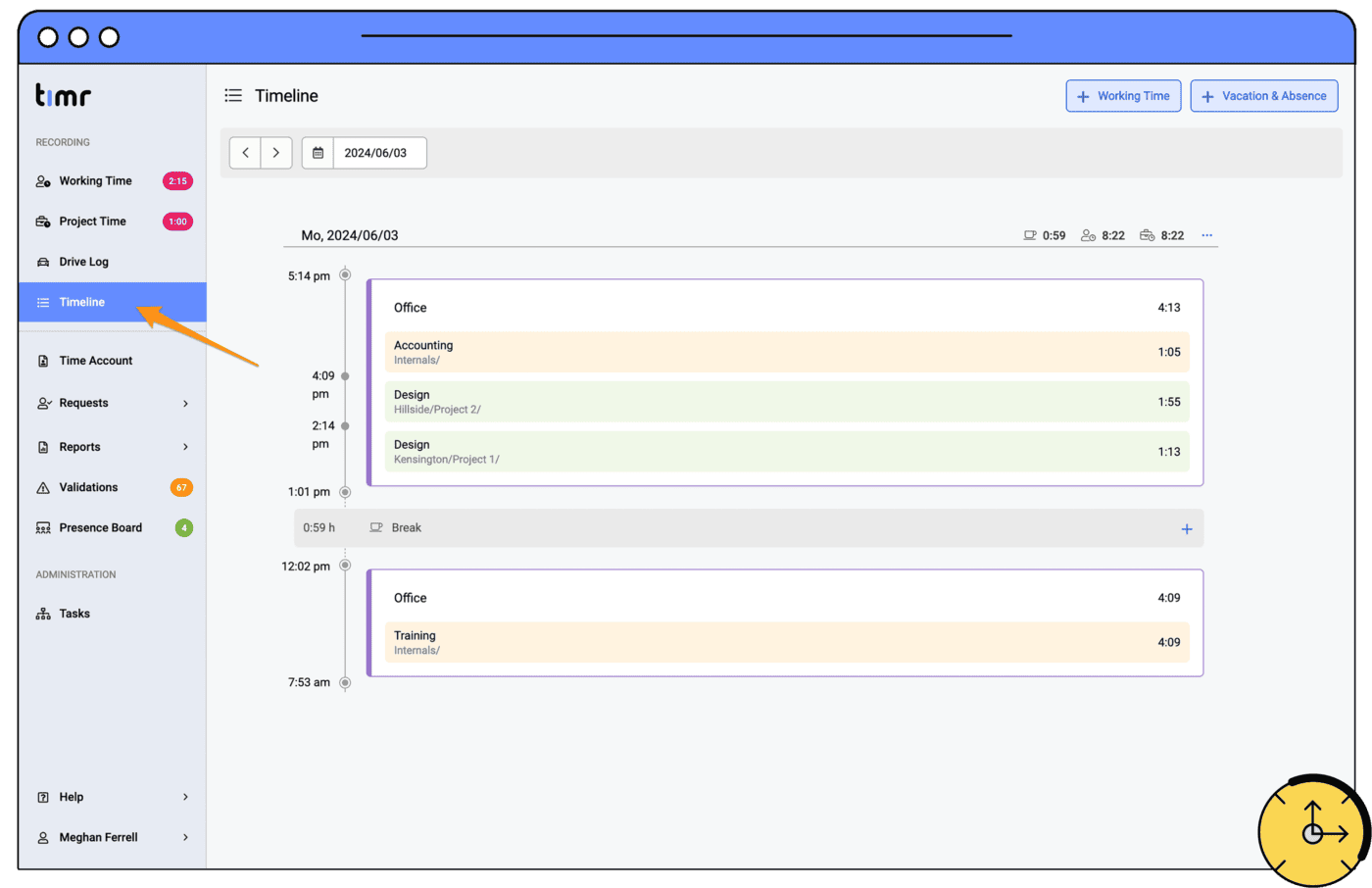 Personal timeline