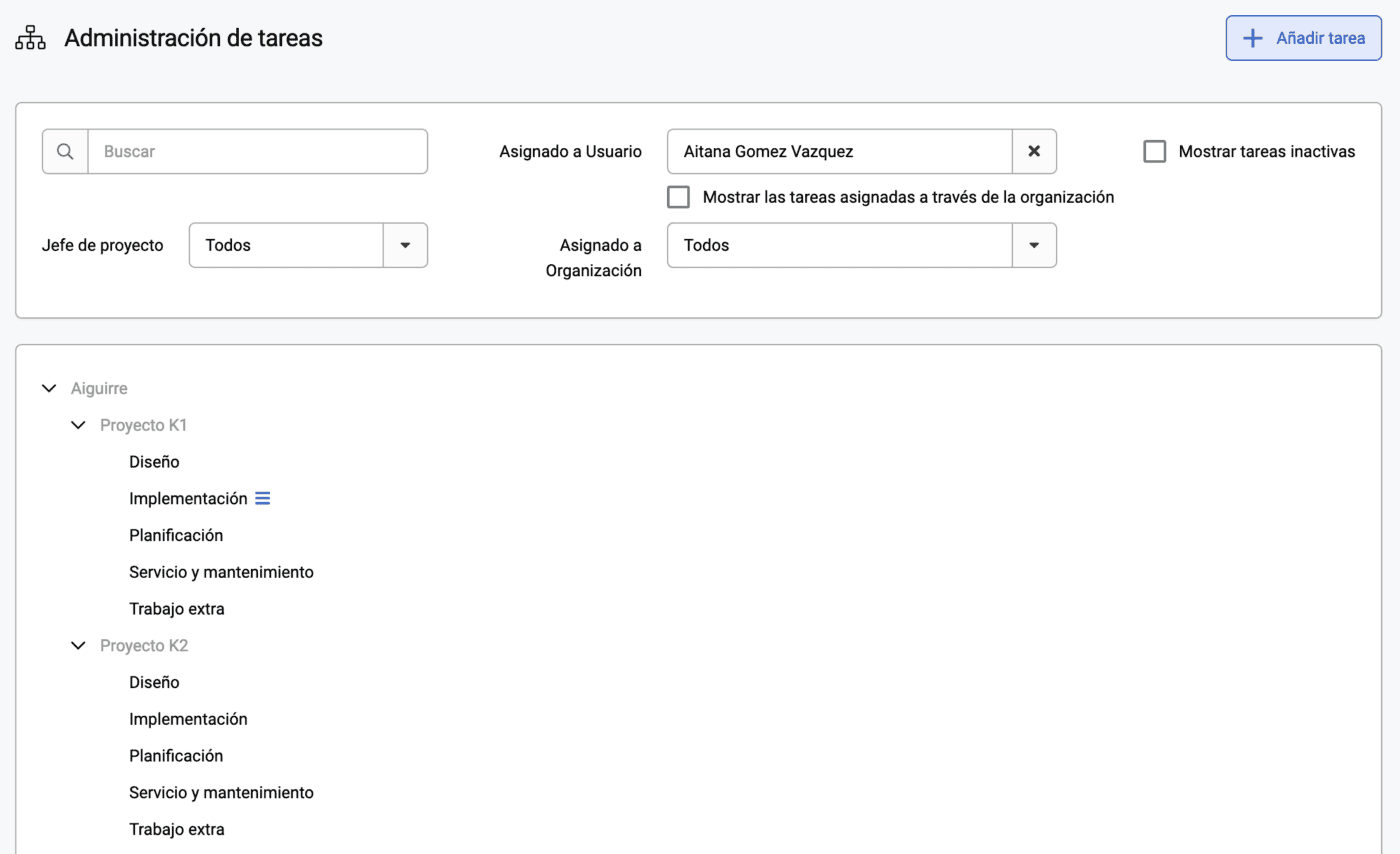 Administración de tareas