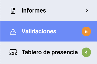 Menu Badge Validaciones