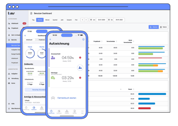 Zeiterfassung per Web und App