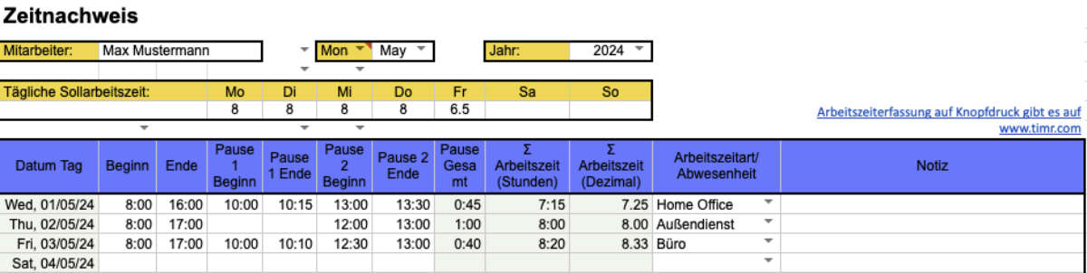 Zeitnachweis